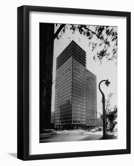 View of Mies Van Der Rohe's Glass Walled Apartment house in Chicago-Ralph Crane-Framed Photographic Print