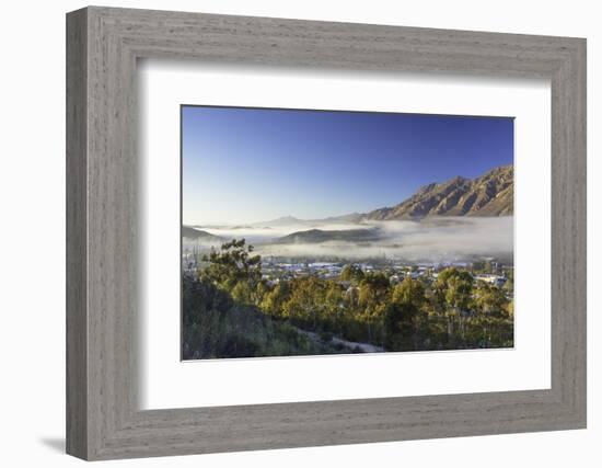 View of mist over Montagu at dawn, Western Cape, South Africa, Africa-Ian Trower-Framed Photographic Print