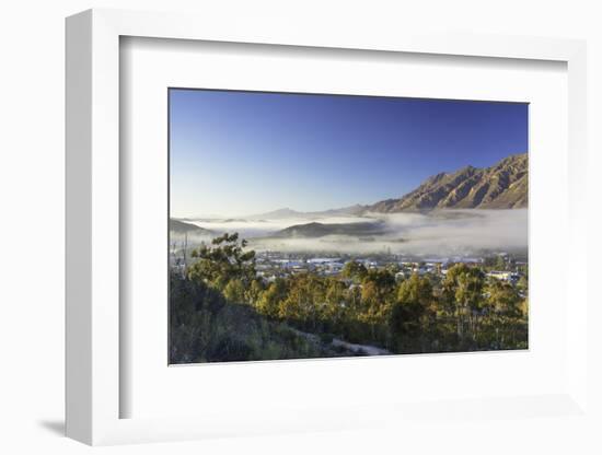 View of mist over Montagu at dawn, Western Cape, South Africa, Africa-Ian Trower-Framed Photographic Print