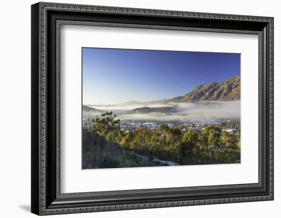 View of mist over Montagu at dawn, Western Cape, South Africa, Africa-Ian Trower-Framed Photographic Print