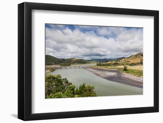 View of Mokau Bridge, Mokau, North Island, New Zealand-null-Framed Photographic Print