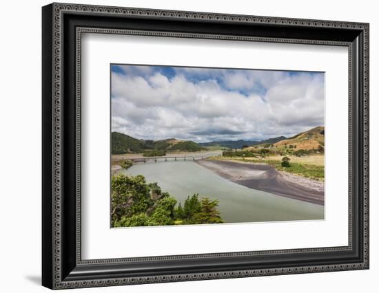 View of Mokau Bridge, Mokau, North Island, New Zealand-null-Framed Photographic Print