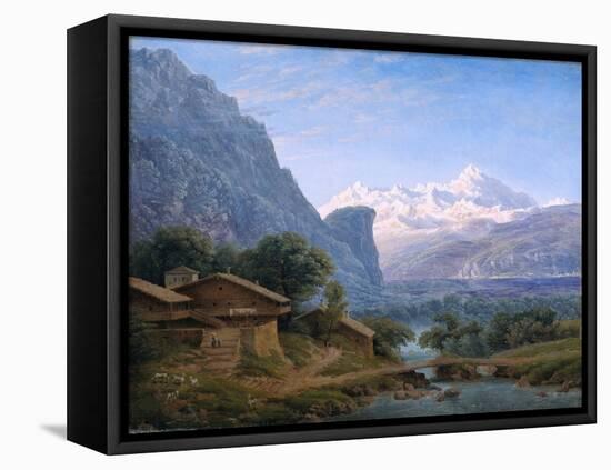 View of Mont Blanc - Karl Friedrich Schinkel (1781-1841). Oil on Canvas, 1813. Dimension : 37,5X42-Karl Friedrich Schinkel-Framed Premier Image Canvas