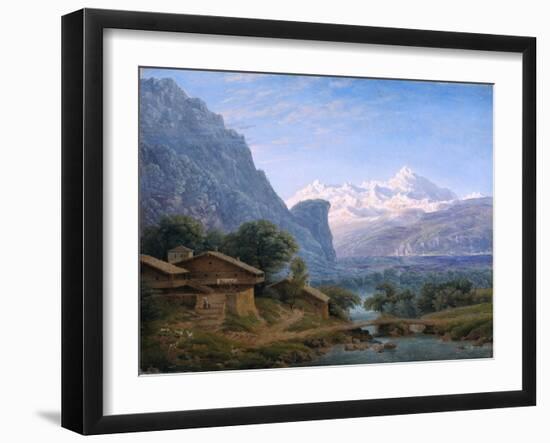 View of Mont Blanc - Karl Friedrich Schinkel (1781-1841). Oil on Canvas, 1813. Dimension : 37,5X42-Karl Friedrich Schinkel-Framed Giclee Print