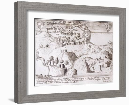 View of Monte Sant'Angelo, from the Kingdom of Naples in Perspective-Giovan Battista Pacichelli-Framed Giclee Print