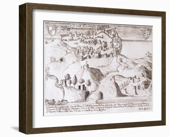 View of Monte Sant'Angelo, from the Kingdom of Naples in Perspective-Giovan Battista Pacichelli-Framed Giclee Print