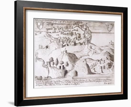 View of Monte Sant'Angelo, from the Kingdom of Naples in Perspective-Giovan Battista Pacichelli-Framed Giclee Print