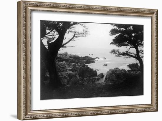 View of Monterey Bay from 17 Mile Drive - Carmel, CA-Lantern Press-Framed Art Print