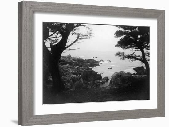 View of Monterey Bay from 17 Mile Drive - Carmel, CA-Lantern Press-Framed Art Print