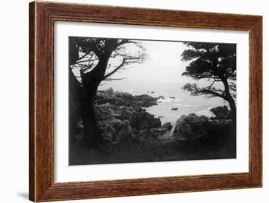View of Monterey Bay from 17 Mile Drive - Carmel, CA-Lantern Press-Framed Art Print