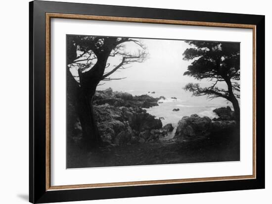 View of Monterey Bay from 17 Mile Drive - Carmel, CA-Lantern Press-Framed Art Print