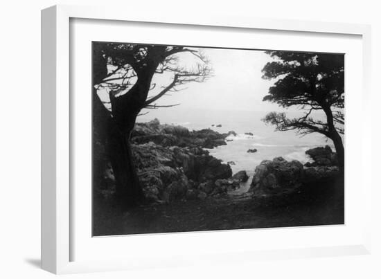 View of Monterey Bay from 17 Mile Drive - Carmel, CA-Lantern Press-Framed Art Print