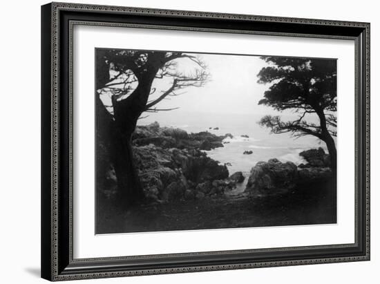 View of Monterey Bay from 17 Mile Drive - Carmel, CA-Lantern Press-Framed Art Print