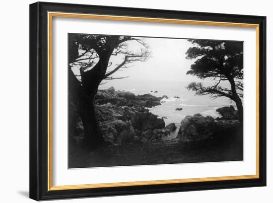 View of Monterey Bay from 17 Mile Drive - Carmel, CA-Lantern Press-Framed Art Print