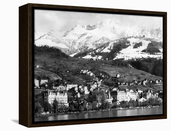 View of Montreux, on Lake Geneva, Switzerland, January 1959-null-Framed Premier Image Canvas