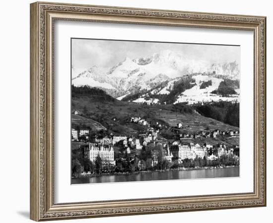 View of Montreux, on Lake Geneva, Switzerland, January 1959-null-Framed Photographic Print