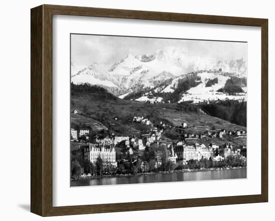 View of Montreux, on Lake Geneva, Switzerland, January 1959-null-Framed Photographic Print