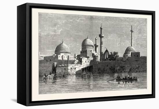 View of Mosul (From the Tigris). Baghdad, the Capital of Iraq, Stands on the Banks of the Tigris-null-Framed Premier Image Canvas