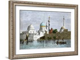 View of Mosul, Iraq, from the Tigris River, 1800s-null-Framed Giclee Print