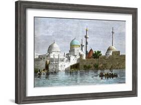 View of Mosul, Iraq, from the Tigris River, 1800s-null-Framed Giclee Print