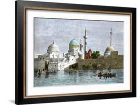 View of Mosul, Iraq, from the Tigris River, 1800s-null-Framed Giclee Print