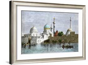 View of Mosul, Iraq, from the Tigris River, 1800s-null-Framed Giclee Print