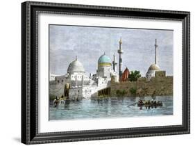 View of Mosul, Iraq, from the Tigris River, 1800s-null-Framed Giclee Print