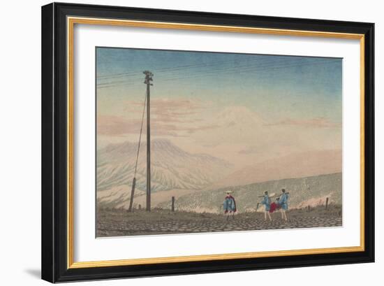 View of Mount Fuji from Hakone Mountains, Sketched at 3 A.M. in Early January, 1881-Kobayashi Kiyochika-Framed Giclee Print