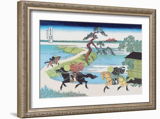 View of Mount Fuji from Horseback-Katsushika Hokusai-Framed Art Print