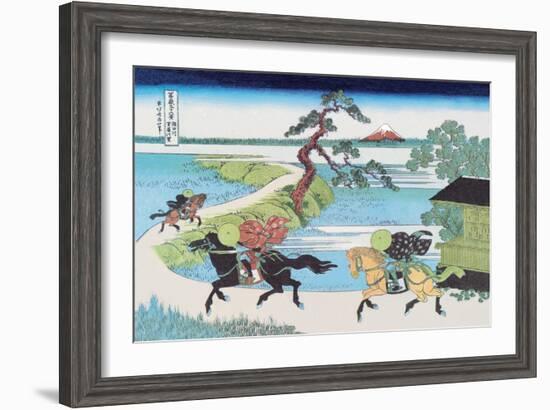 View of Mount Fuji from Horseback-Katsushika Hokusai-Framed Art Print