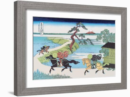 View of Mount Fuji from Horseback-Katsushika Hokusai-Framed Art Print