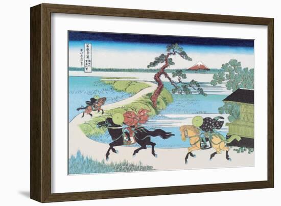 View of Mount Fuji from Horseback-Katsushika Hokusai-Framed Art Print