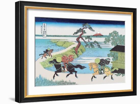 View of Mount Fuji from Horseback-Katsushika Hokusai-Framed Art Print