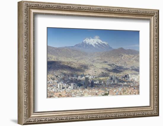 View of Mount Illamani and La Paz, Bolivia, South America-Ian Trower-Framed Photographic Print