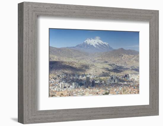 View of Mount Illamani and La Paz, Bolivia, South America-Ian Trower-Framed Photographic Print