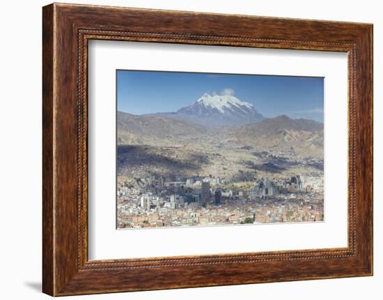 View of Mount Illamani and La Paz, Bolivia, South America-Ian Trower-Framed Photographic Print