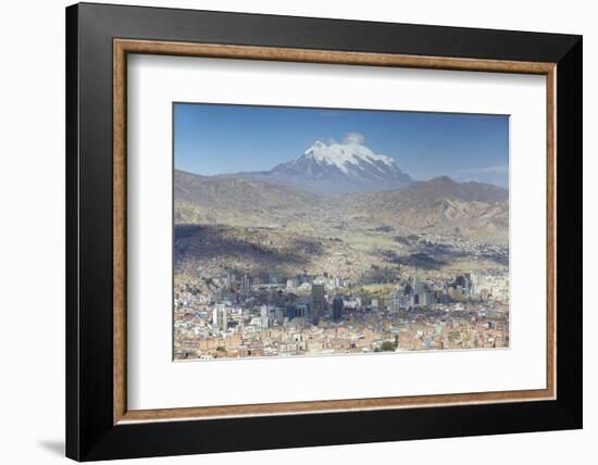 View of Mount Illamani and La Paz, Bolivia, South America-Ian Trower-Framed Photographic Print