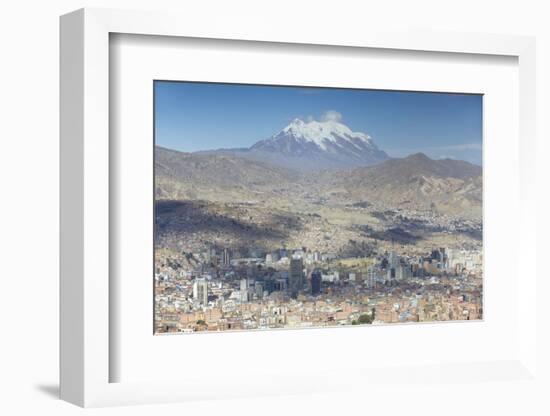 View of Mount Illamani and La Paz, Bolivia, South America-Ian Trower-Framed Photographic Print