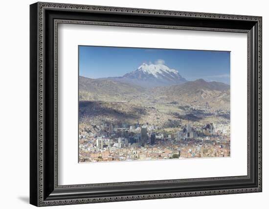 View of Mount Illamani and La Paz, Bolivia, South America-Ian Trower-Framed Photographic Print