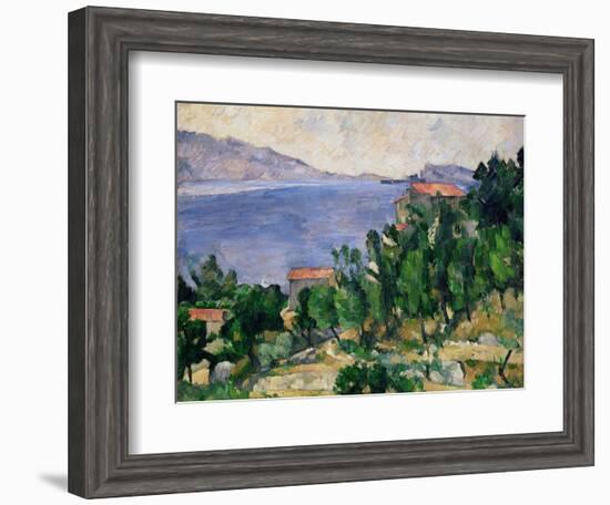 View of Mount Mareseilleveyre and the Isle of Maire, circa 1882-85-Paul C?zanne-Framed Premium Giclee Print