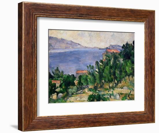 View of Mount Mareseilleveyre and the Isle of Maire, circa 1882-85-Paul C?zanne-Framed Premium Giclee Print