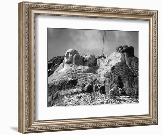 View of Mount Rushmore in Progress-Bettmann-Framed Giclee Print