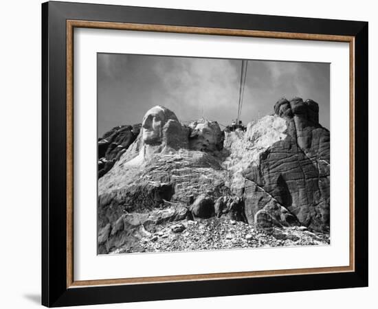 View of Mount Rushmore in Progress-Bettmann-Framed Giclee Print