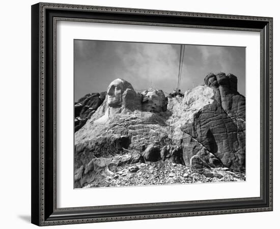 View of Mount Rushmore in Progress-Bettmann-Framed Giclee Print