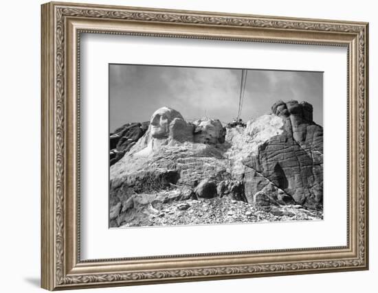 View of Mount Rushmore in Progress-Bettmann-Framed Photographic Print