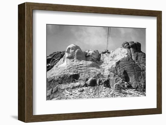 View of Mount Rushmore in Progress-Bettmann-Framed Photographic Print