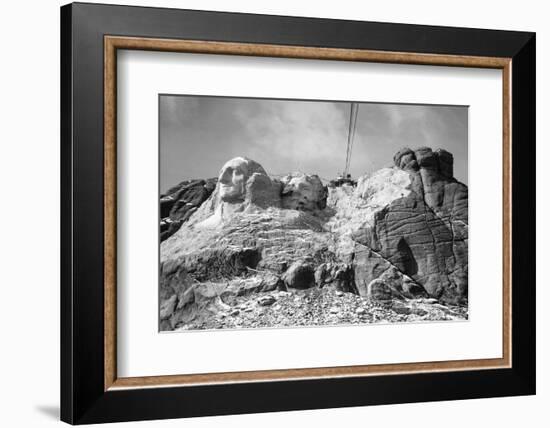 View of Mount Rushmore in Progress-Bettmann-Framed Photographic Print
