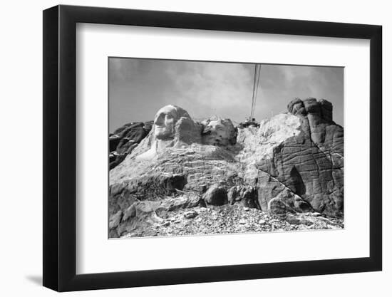 View of Mount Rushmore in Progress-Bettmann-Framed Photographic Print