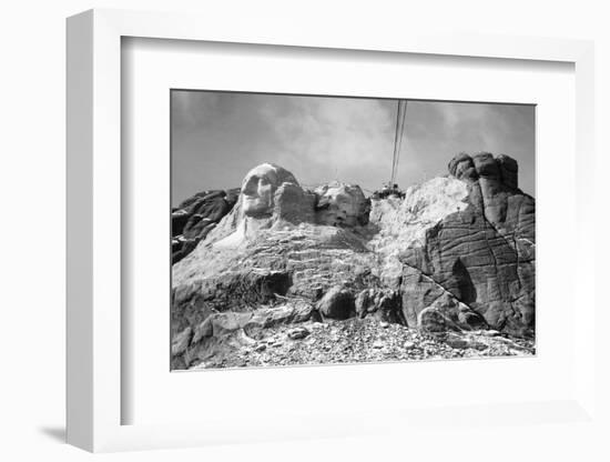 View of Mount Rushmore in Progress-Bettmann-Framed Photographic Print