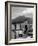 View of Mount Vesuvius from the Town of Torre Annunciata with Men Tending to Drying Pasta-Alfred Eisenstaedt-Framed Photographic Print